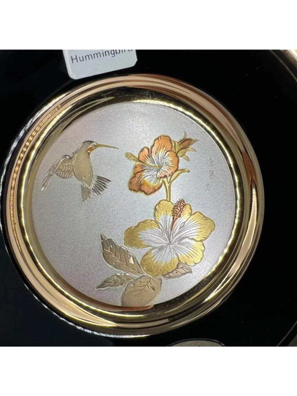 Dynasty Gallery Art of Chokin Hummingbird Hibiscus Collector Plate 6